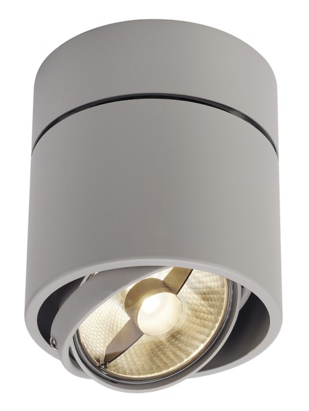 KARDAMOD, Deckenleuchte, einflammig, QPAR111, rund, silbergrau, max. 75W