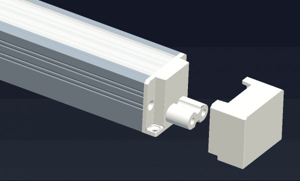 Deko-Light Zubehör, Endkappe für Unterbauleuchte Viereck Form, Polycarbonat, Weiß, 18x30mm