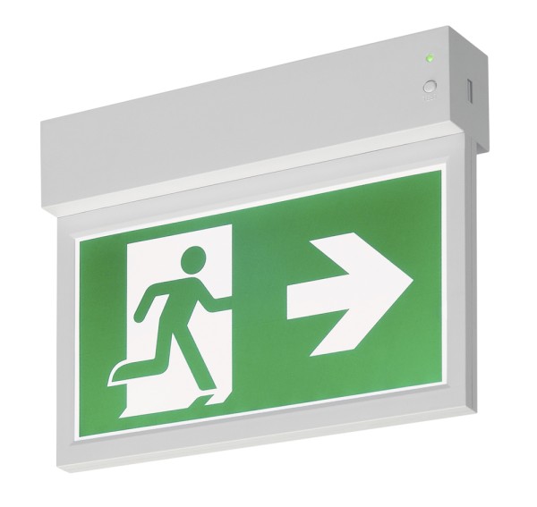 P-LIGHT 27, Wand- und Deckenleuchte, Notausgangsleuchte, LED, 6000K, weiß, L/B/H 26,5/4,5/21 cm