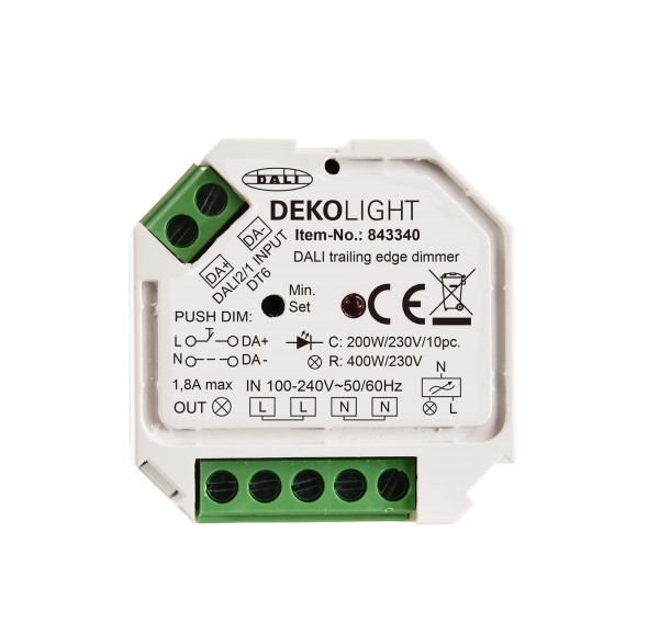 Deko-Light Dimmer Hochvolt, DALI, DALI, Triac-Dimmer, 100-240V, 400W, IP20, Weiß, 400W, 230V, 2A