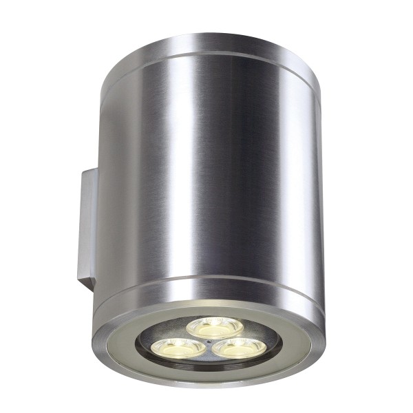 ROX, Outdoor Wandleuchte, TCR-TSE, IP44, rund, aluminium gebürstet, up/down, max. 18W