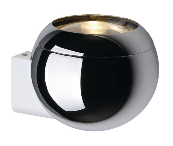 LIGHT EYE BALL, Wandleuchte, QPAR111, chrom/weiß, max. 75W