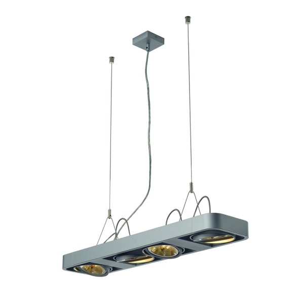AIXLIGHT R2 LONG QRB111 Pendelleuchte, halbrund, silbergrau, 4xG53, max. 4x50W