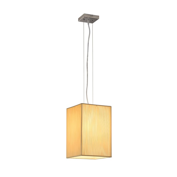 LASSON, Pendelleuchte, TC-(D,H,T,Q)SE, eckig, beige, L/B/H 20/20/30 cm, max. 60W