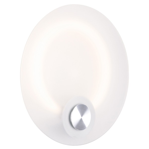 SAINT, Wandleuchte, T16-R, rund, aluminium gebürstet, Glas satiniert, max. 22W