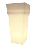 Kapego Dekorative Leuchte, Blumentopf Square II, Polycarbonat, Weiß, 42W, 230V, 500x500mm Kapego Dekorative Leuchte, Blumentopf Square II, Polycarbonat, Weiß, 42W, 230V, 500x500mm