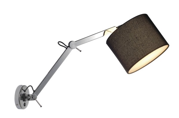 TENORA WL-2, Wandleuchte, A60, rund, Schirm schwarz Ø/H 25/19 cm, mit Doppelschwenkarm, max. 60W