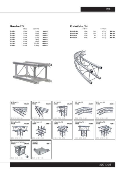 Kreisstück F24  für  1 Meter/Kreis 1 Stück 180 °