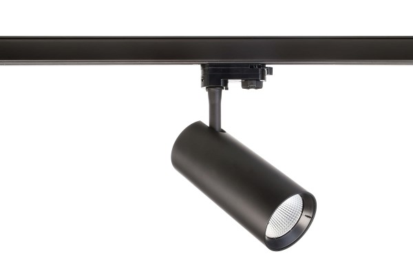 Deko-Light Schienensystem 3-Phasen 230V, Horus, Kunststoff, Schwarz mattiert, Warmweiß, 40°, 20W