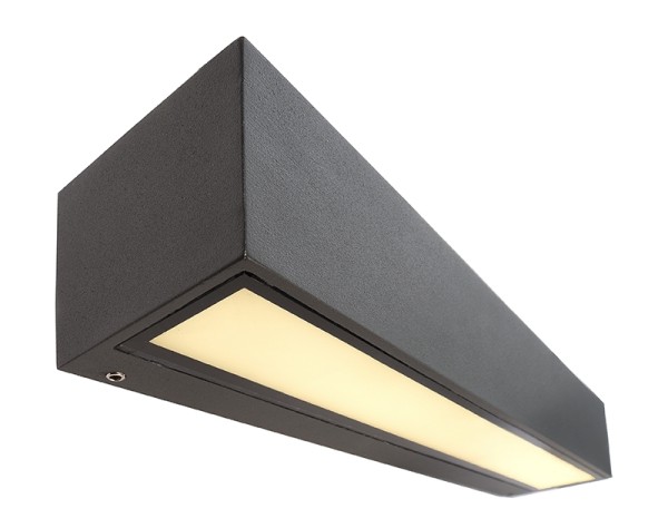 Deko-Light Wandaufbauleuchte, Linear I Single, Aluminium Druckguss, dunkelgrau, Warmweiß, 110°, 9W