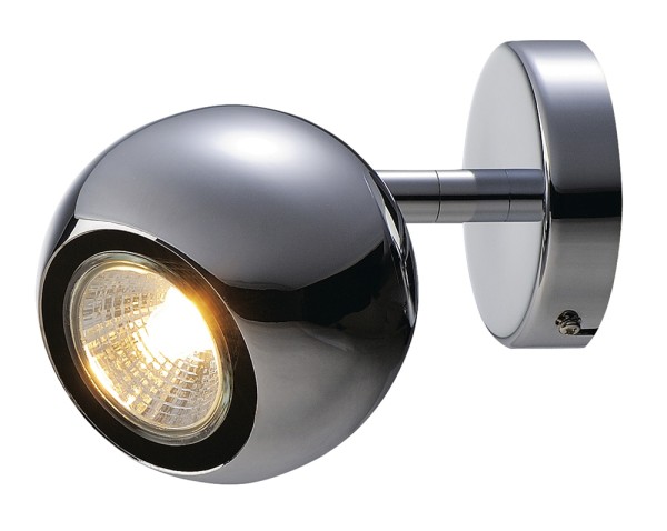 LIGHT EYE 1, Wand- und Deckenleuchte, einflammig, QPAR51, chrom, max. 50W