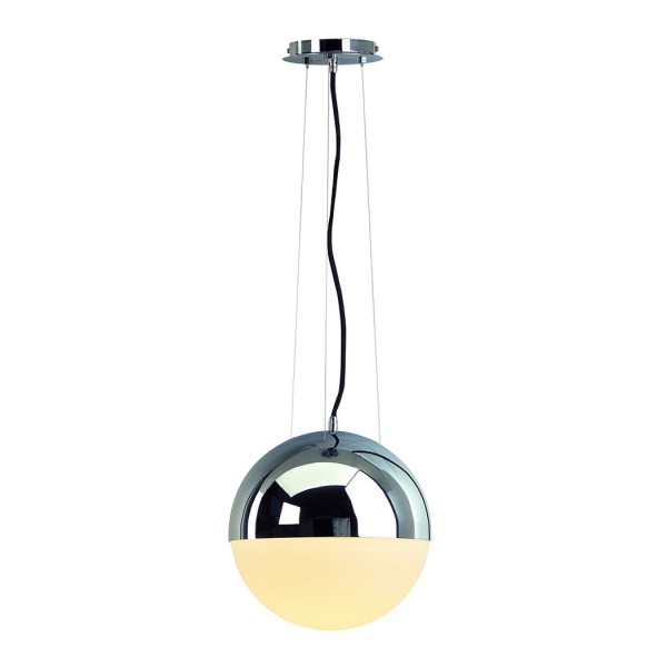 BIG LIGHT EYE Pendelleuchte, chrom, E27, max. 75W, satiniertes Glas