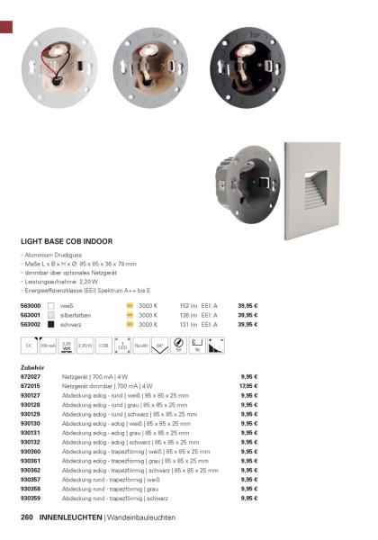 Deko-Light Zubehör, Abdeckung weiß rund für Light Base COB Indoor, Aluminium, Weiß
