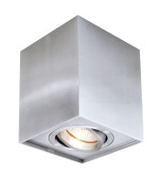 Deko-Light Deckenaufbauleuchte, Dato, Aluminium, silberfarben gebürstet, 50W, 230V, 96x96mm Deko-Light Deckenaufbauleuchte, Dato, Aluminium, silberfarben gebürstet, 50W, 230V, 96x96mm