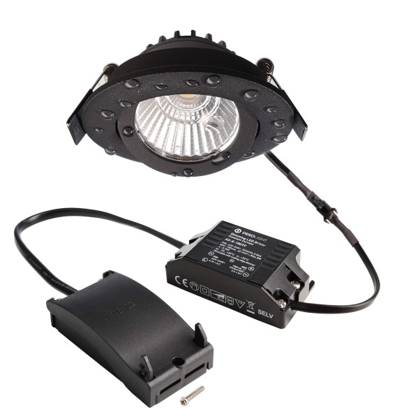 Deko-Light Deckeneinbauleuchte, Dione IP, 8,5 W, DIM, 3000 K, Schwarz, Aluminium, Schwarz, 36°, 8W