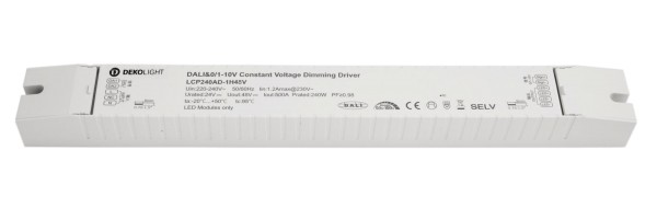 Deko-Light Netzgerät (CV, DC) dimmbar, BASIC, DIM, CV, LCP DALI, 48V, 240W, IP20, Kunststoff, Weiß