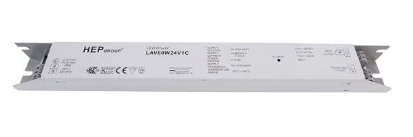 HEP Netzgerät, LAV60W24V1C, Metall, Weiß, 60W, 24V, 280x30mm