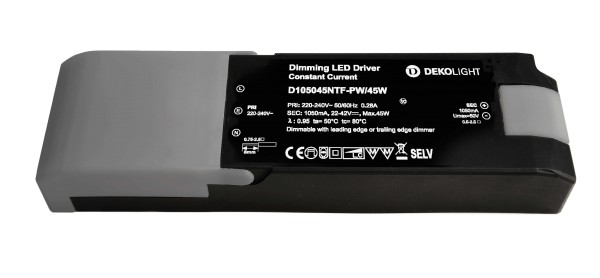 Deko-Light Netzgerät (CC, DC) dimmbar, QUICK, CC, 1050mA, 25-40V, 42W, Kunststoff, Schwarz, 22-43V