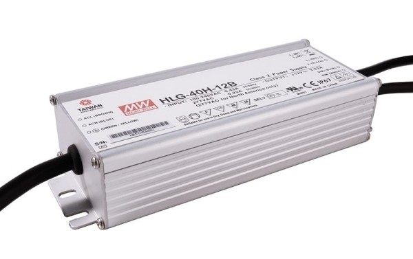 Meanwell Netzgerät, HLG-40H-12B, Aluminium, Silber, 39W, 12V, 3330mA, 171x62mm