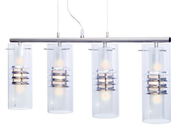 Hängeleuchteleuchte Borrada, chrom, Glas satiniert, 4x E14, max. 40 Watt, exkl. Leuchtmittel