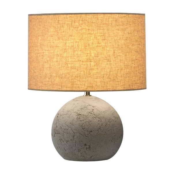 SOPRANA SOLID 1, Tischleuchte, A60, rund, betongrau, Schirm grau/beige Ø/H 28,5/18 cm, max. 40W