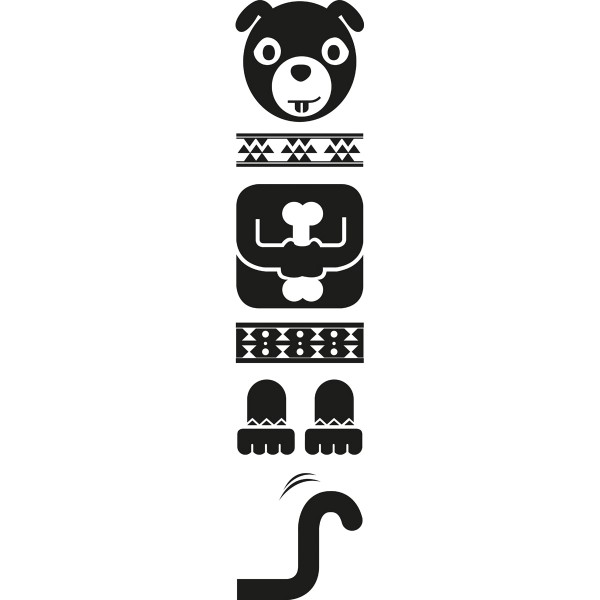 STICKER TOTEM DOG, schwarz, inkl. Rakel