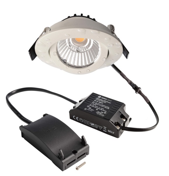 Deko-Light Deckeneinbauleuchte, Dione IP, 8,5 W, DIM, 4000 K, Weiß, Aluminium, Weiß, 36°, 8W