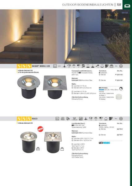DASAR MODUL LED, Outdoor Bodeneinbauleuchte, IP67, eckig, edelstahl
