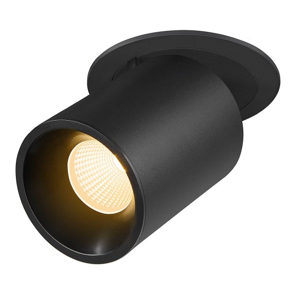 NUMINOS PROJECTOR L Deckeneinbauleuchte, 3000 K, 40°, zylindrisch, schwarz / schwarz
