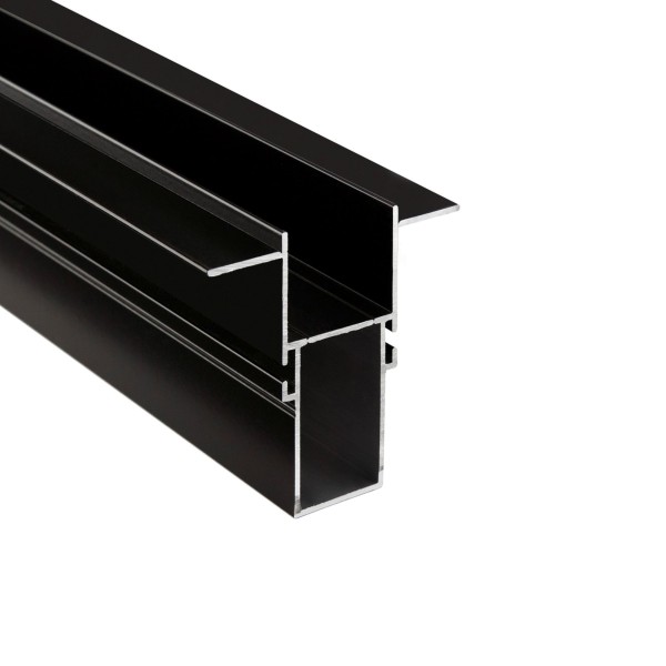 Deko-Light Profil, Combo Fassade Trafoprofil mit Flügel, 3mm, 2m schwarz, Aluminium, Schwarz