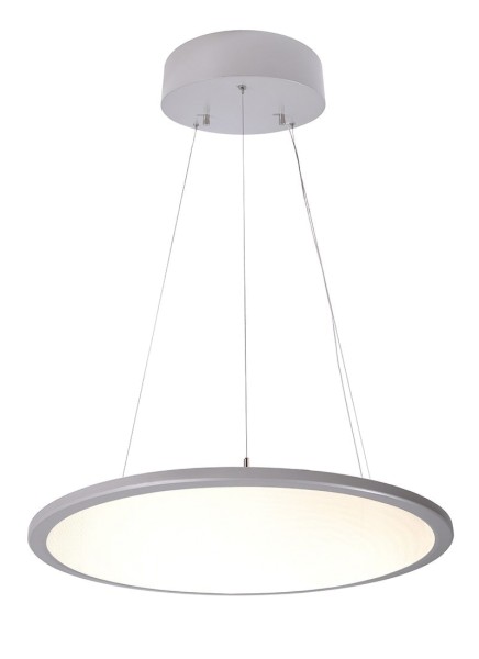 Deko-Light Pendelleuchte, LED Panel transparent rund, Aluminium, silberfarben, Warmweiß, 150°, 50W