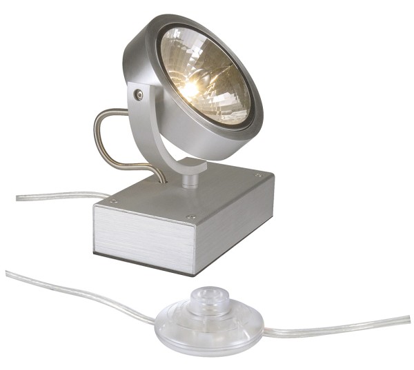 KALU FLOOR 1, Standleuchte, einflammig, QR-LP111, rund, aluminium gebürstet, max. 50 W