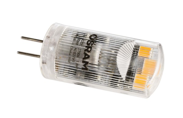 Osram Leuchtmittel, PARATHOM LED PIN G4 12V 2700K 1,8W 827, Kunststoff, Weiß, Warmweiß, 320°, 1W
