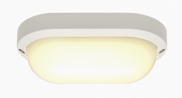 TERANG 2, Outdoor Wand- und Deckenleuchte, LED, 3000K, IP44, oval, weiß, 11W