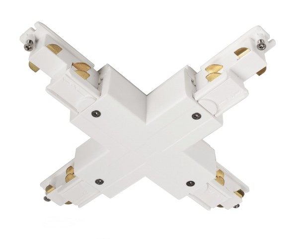 Deko-Light 3-Phasen Schienensystem, D Line DALI X-Verbinder links-links-rechts-rechts, weiß, Weiß