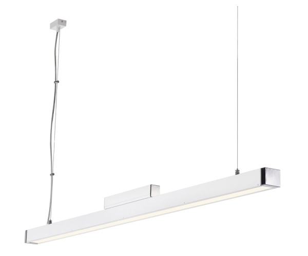 Q-LINE, Pendelleuchte, einflammig, T16, weiß/chrom, Energiesparleuchte, max. 35W