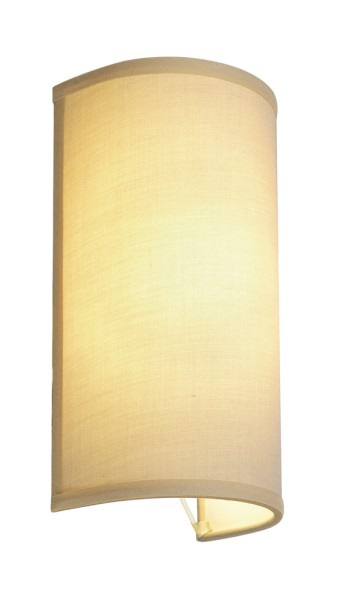 SOPRANA WL-2, Wandleuchte, A60, halbrund, beiger Schirm, L/B/H 16/12/30 cm, max. 40W