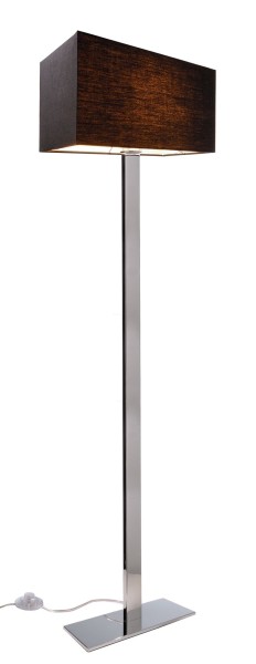 Deko-Light Stehleuchte, Roberta II, Stoff, Schwarz, 60W, 230V, 1600x400mm