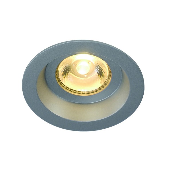 BOOST IP44 Downlight, rund, silbergrau, 6W LED, warmweiss