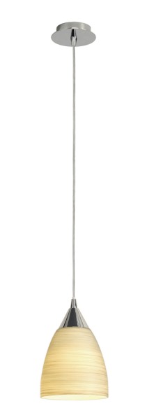 ORION, Pendelleuchte, C35, beige, Glas, max. 40W