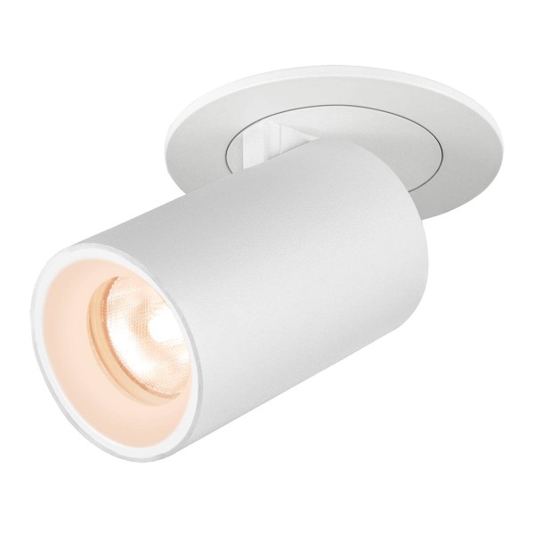NUMINOS PROJECTOR XS Deckeneinbauleuchte, 2700 K, 55°, zylindrisch, weiß / weiß