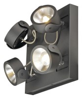 KALU, Wand- und Deckenleuchte, vierflammig, LED, 3000K, schwarz matt,  40W, Rosette quadratisch KALU, Wand- und Deckenleuchte, vierflammig, LED, 3000K, schwarz matt,  40W, Rosette quadratisch