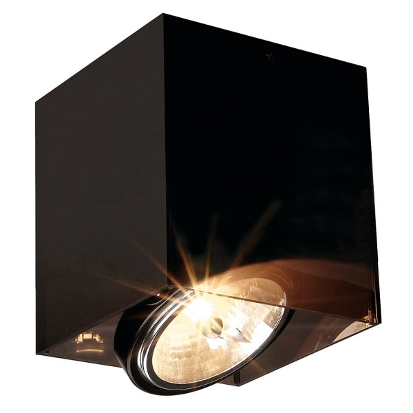 ACRYLBOX SINGLE QRB111 Deckenleuchte, eckig, schwarz/ transluzent, max. 1x75W
