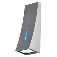 DELWA BLUE Wandleuchte, silbergrau, 1x5W LED, 6000K 1x1W LED blau, IP44 DELWA BLUE Wandleuchte, silbergrau, 1x5W LED, 6000K 1x1W LED blau, IP44