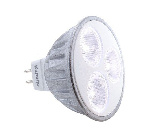 KapegoLED Leuchtmittel, LED MR16 6000K, Kaltweiß, Abstrahlwinkel: 60°, 12V AC/DC, GU5.3 / MR16