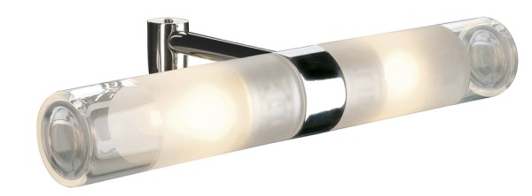 MIBO STRAIGHT, Spiegelleuchte, QT14, IP21, chrom, Glas teilsatiniert, max. 50 W