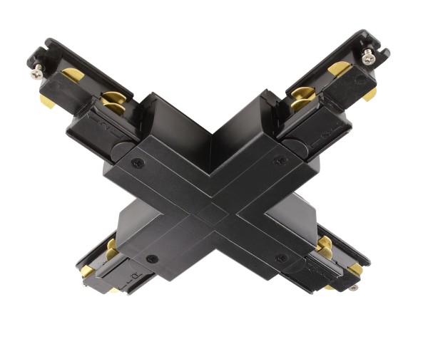 Deko-Light 3-Phasen Schienensystem, D Line DALI X-Verbinder links-links-rechts-rechts, schwarz, 230V