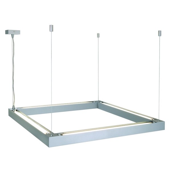 OPEN GRILL Pendelleuchte, eckig, silbergrau, 4xG5, ESL, 24W