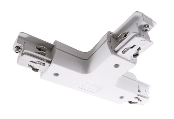 Ivela Schienensystem 3-Phasen 230V, T-Verbinder rund links, Kunststoff, Weiß, 230V, 80mm