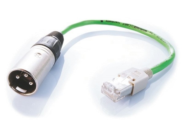 GLT Kabelsystem, DMX Adapterkabel Stecker CAT5 auf IP20, Kunststoff, Schwarz